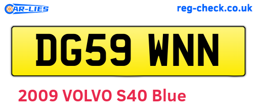 DG59WNN are the vehicle registration plates.