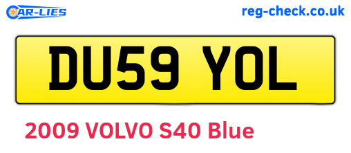 DU59YOL are the vehicle registration plates.