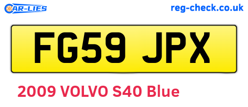 FG59JPX are the vehicle registration plates.