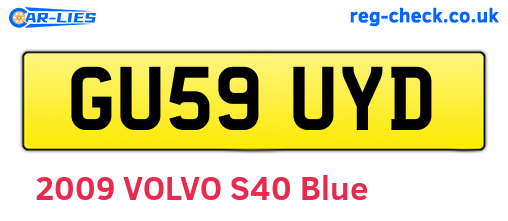 GU59UYD are the vehicle registration plates.