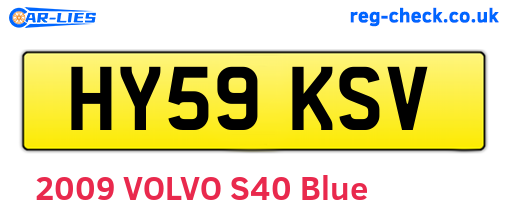HY59KSV are the vehicle registration plates.