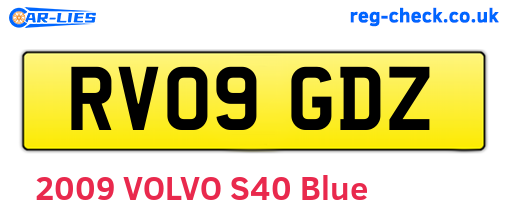 RV09GDZ are the vehicle registration plates.