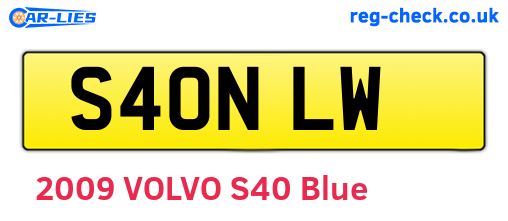 S40NLW are the vehicle registration plates.