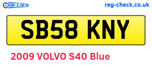 SB58KNY are the vehicle registration plates.