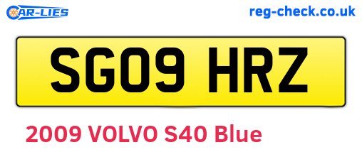SG09HRZ are the vehicle registration plates.