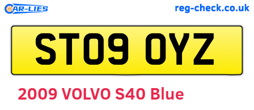 ST09OYZ are the vehicle registration plates.