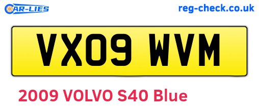 VX09WVM are the vehicle registration plates.