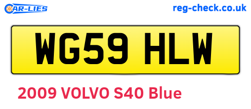 WG59HLW are the vehicle registration plates.