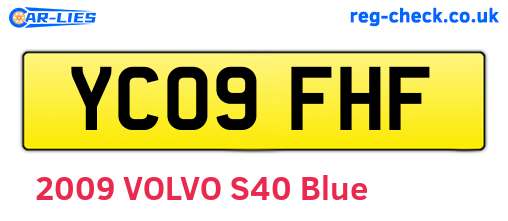 YC09FHF are the vehicle registration plates.