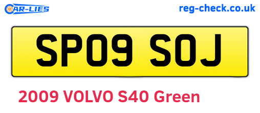 SP09SOJ are the vehicle registration plates.