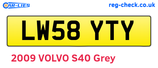 LW58YTY are the vehicle registration plates.