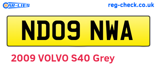 ND09NWA are the vehicle registration plates.