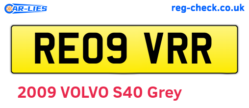 RE09VRR are the vehicle registration plates.