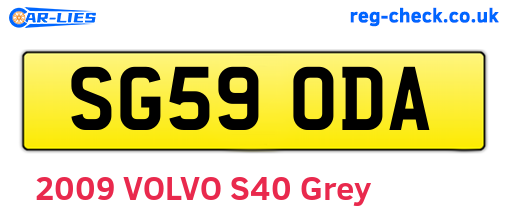 SG59ODA are the vehicle registration plates.