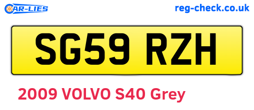 SG59RZH are the vehicle registration plates.