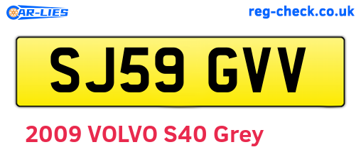 SJ59GVV are the vehicle registration plates.