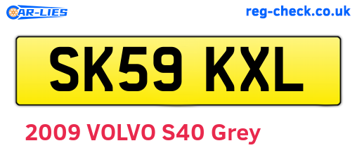 SK59KXL are the vehicle registration plates.