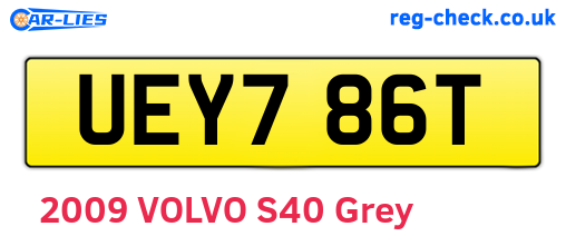 UEY786T are the vehicle registration plates.