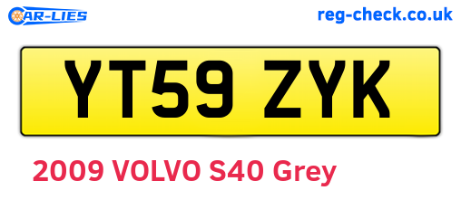 YT59ZYK are the vehicle registration plates.