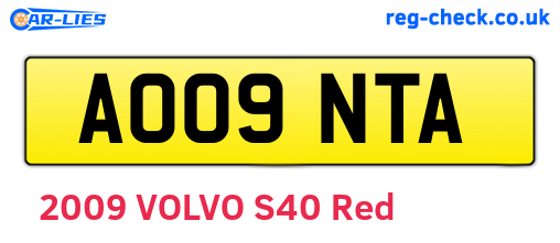 AO09NTA are the vehicle registration plates.