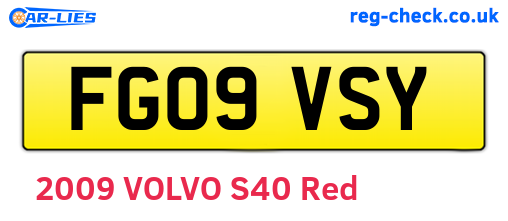 FG09VSY are the vehicle registration plates.