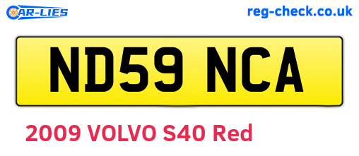 ND59NCA are the vehicle registration plates.