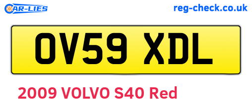 OV59XDL are the vehicle registration plates.