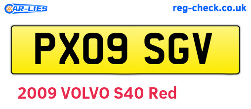 PX09SGV are the vehicle registration plates.