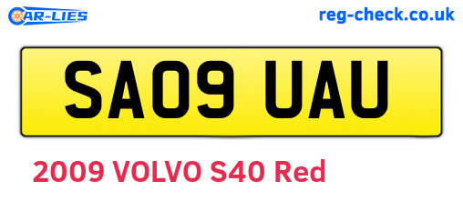 SA09UAU are the vehicle registration plates.