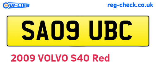 SA09UBC are the vehicle registration plates.