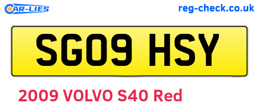 SG09HSY are the vehicle registration plates.