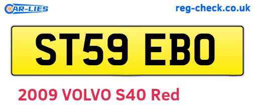 ST59EBO are the vehicle registration plates.