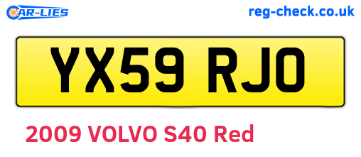 YX59RJO are the vehicle registration plates.