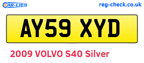 AY59XYD are the vehicle registration plates.