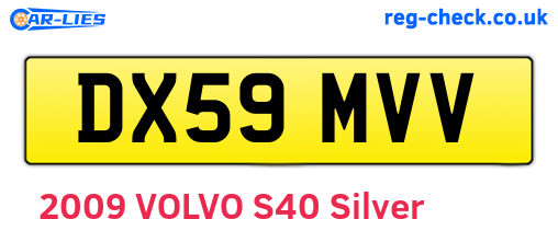 DX59MVV are the vehicle registration plates.