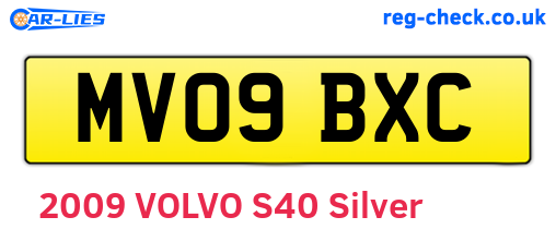 MV09BXC are the vehicle registration plates.