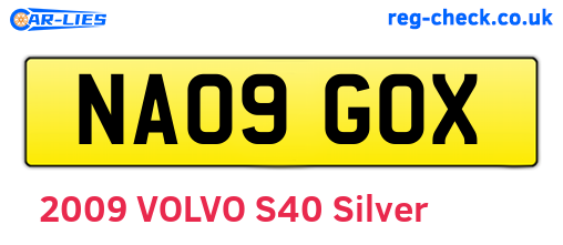 NA09GOX are the vehicle registration plates.