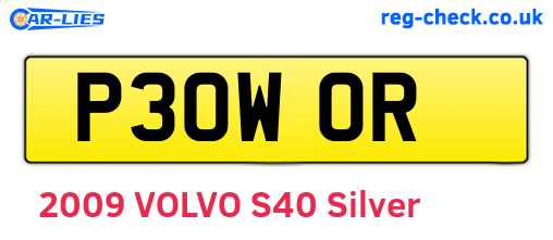 P30WOR are the vehicle registration plates.