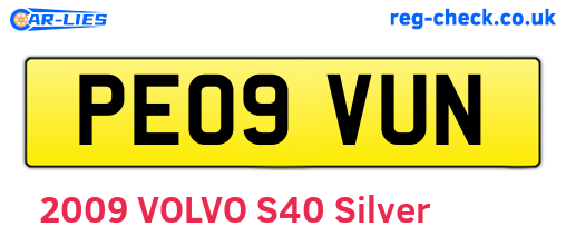 PE09VUN are the vehicle registration plates.