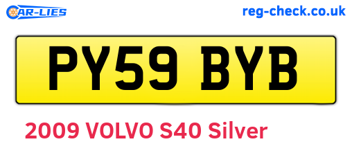 PY59BYB are the vehicle registration plates.