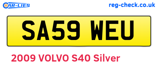 SA59WEU are the vehicle registration plates.