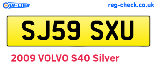 SJ59SXU are the vehicle registration plates.