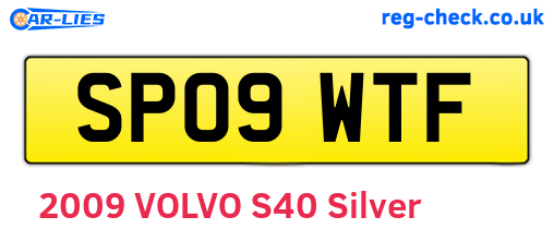 SP09WTF are the vehicle registration plates.