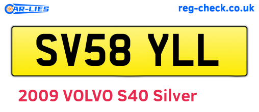 SV58YLL are the vehicle registration plates.