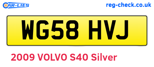 WG58HVJ are the vehicle registration plates.