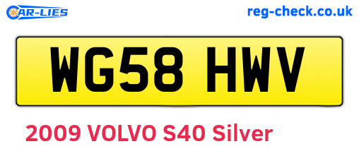 WG58HWV are the vehicle registration plates.