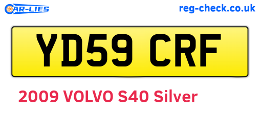 YD59CRF are the vehicle registration plates.