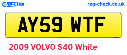 AY59WTF are the vehicle registration plates.