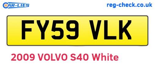 FY59VLK are the vehicle registration plates.