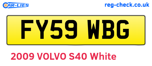 FY59WBG are the vehicle registration plates.